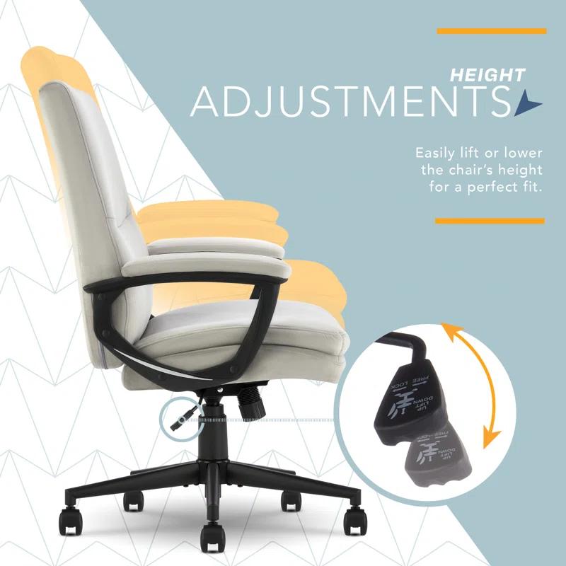 CLICK365 Click365 Classic Comfort Executive Office Chair, Ergonomic Mid-Back, Double-Layer Seat Cushion
