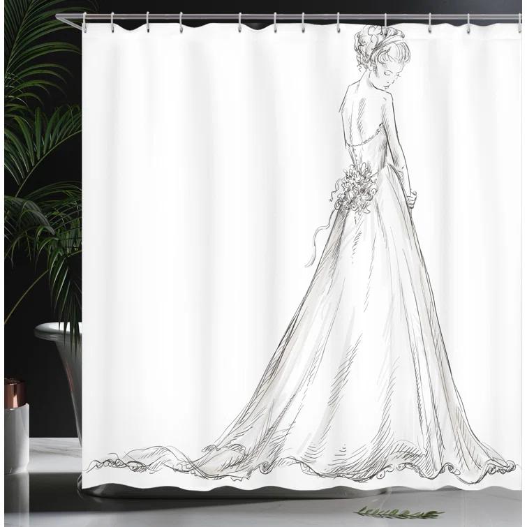 Ambesonne Shower Curtain with Hooks Included