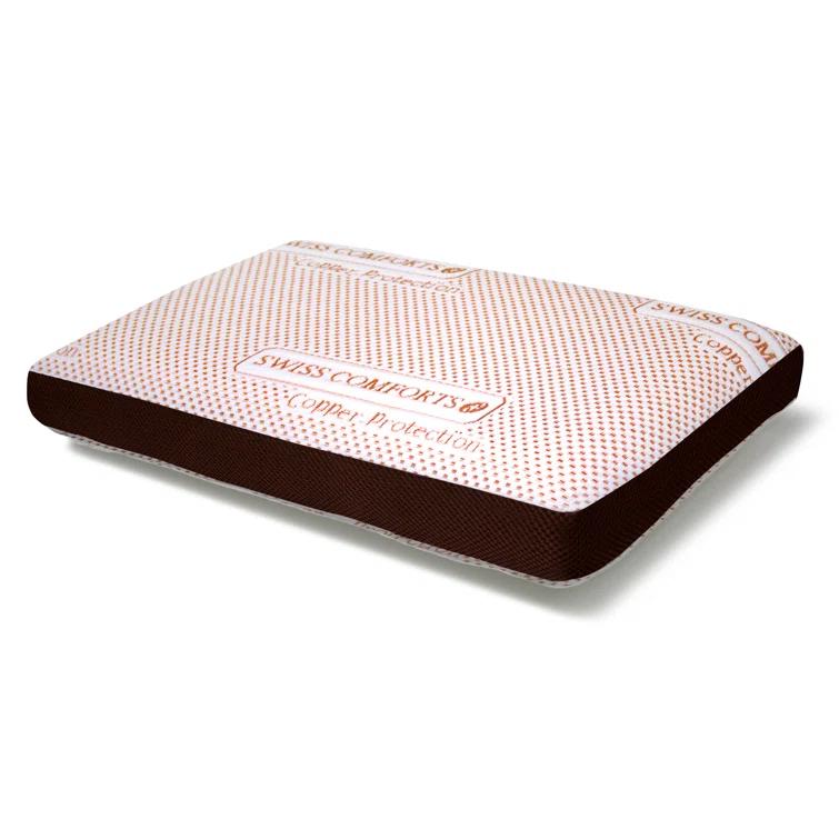 Swiss Comforts Copper Infused Memory Foam Standard  Bed Pillow