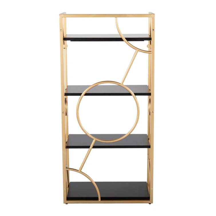Everly Quinn Constellation Contemporary Bookcase In Metal And Wood By Lumisource