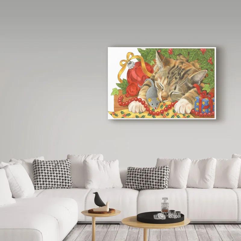 Trademark Fine Art Francien Van Westering " Christmas Cat Sleeping " by Francien Van Westering