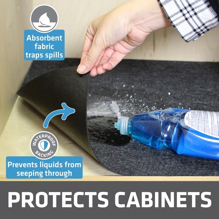 Drymate Under Sink Mat, Protective Cabinet Liner For Kitchen & Bathroom - Absorbent, Waterproof, Machine Washable (24”x29”) (Charcoal) (USA Made)