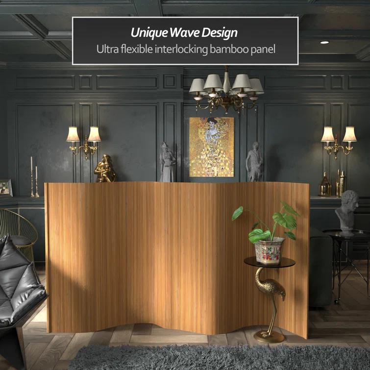 4 ft. Short Bamboo Wave Screen - Natural