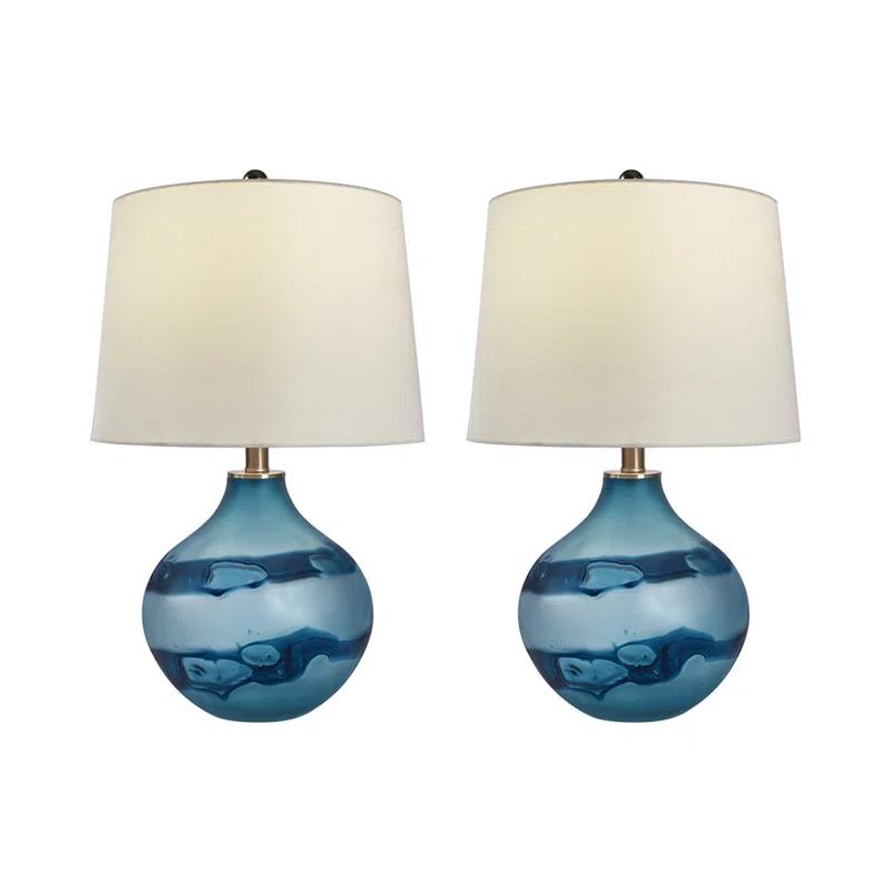 Akash Glass Table Lamp (Set of 2)