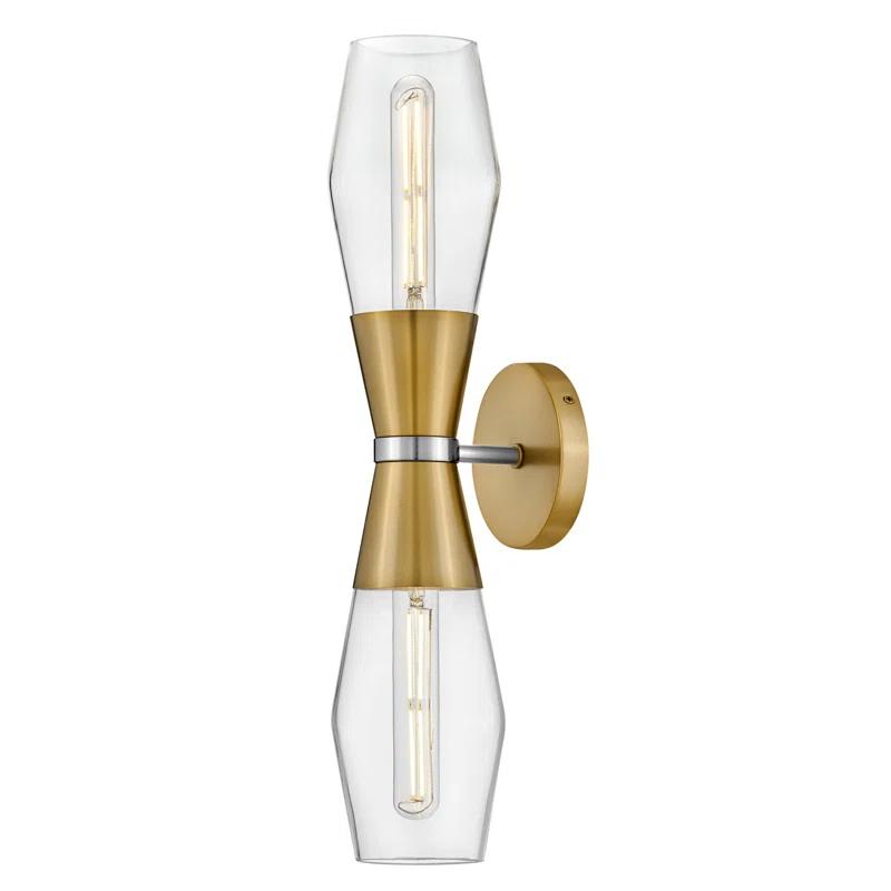 Lark Livie 2-Light Tall Angular Wall Sconce with On/Off Button