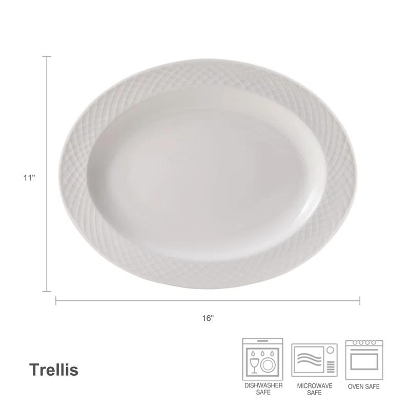 Mikasa Mikasa Trellis 16in. Lightweight Chip-Resistant Bone China Serving Platter