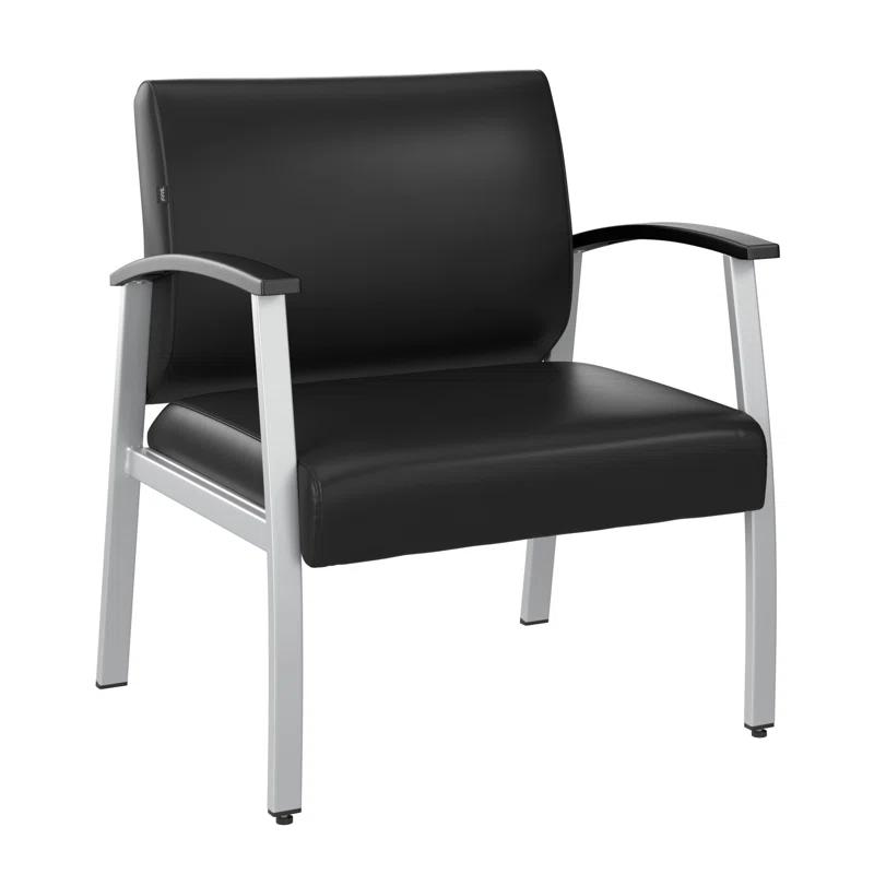 Bush Business Furniture Arrive Collection Vinyl Seat Waiting Room Bariatric Chair with Metal Frame and arms