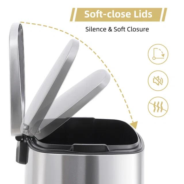 Sangdo Steel 13 Gallon Step on Trash Can | Wayfair