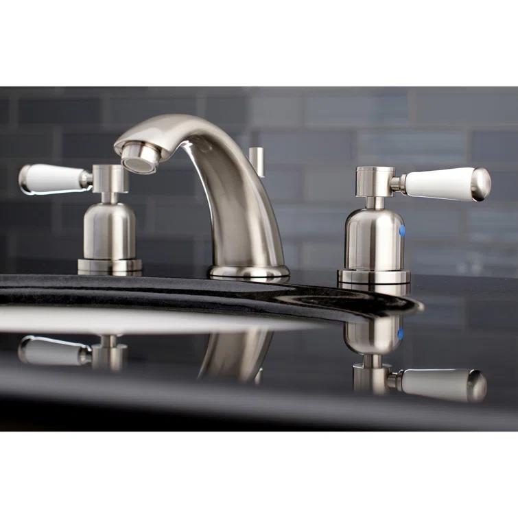 Kingston Brass Kingston Brass Paris Two-Handle 3-Hole Deck Mount Widespread Bathroom Faucet with Retail Pop-Up Drain KB8968DPL