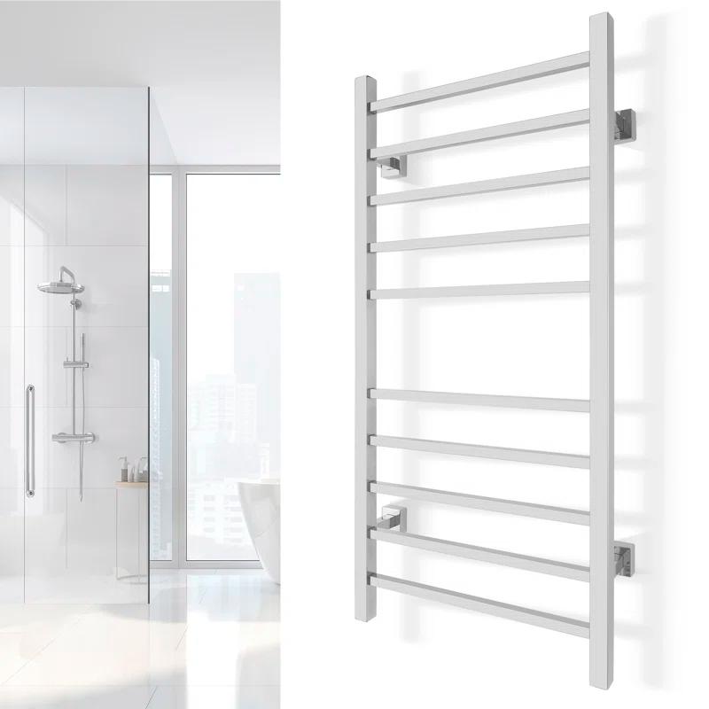 WarmlyYours TW-MT-10PS-HP Metropolitan Electric Wall-mounted Towel Warmer, Polished, 10 Bars, Dual Connection