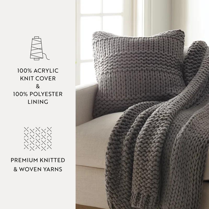 Becky Cameron Cozy Chunky Knit Acrylic Decor Throw Pillow