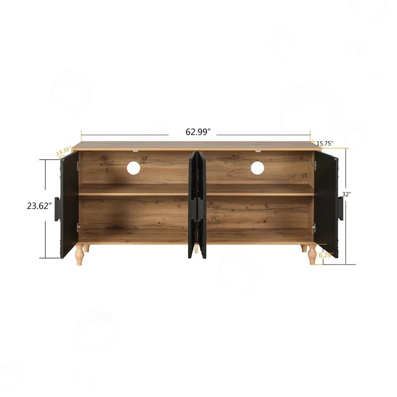 red chair Sideboards with Carved Symmetrical Design Door