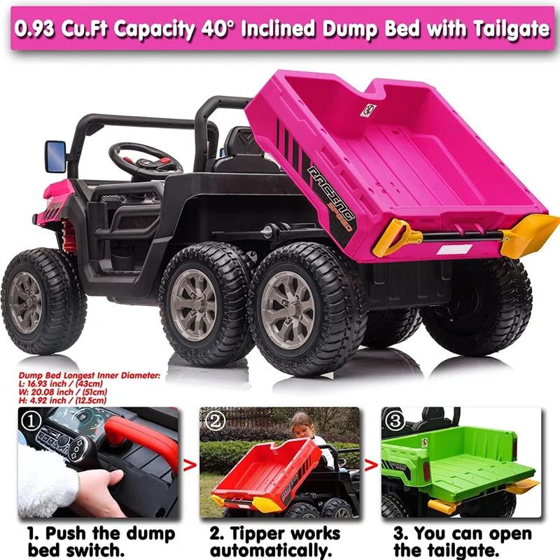 Himimi Delia Himimi 24 Voltage  Ride On Dump Truck, 2 Seater Kids UTV with Electric Dump Bed, Remote Control