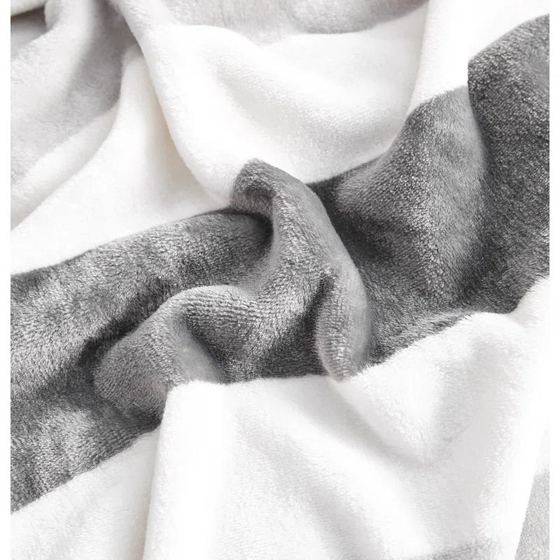 Nautica MF Point Harbor Nautica Awning Stripe Ultra Soft Plush Throw Blanket