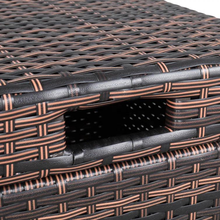 Winado Wicker Manual Lift Outdoor Trash/Recycling Bins - 26.7 Gallons