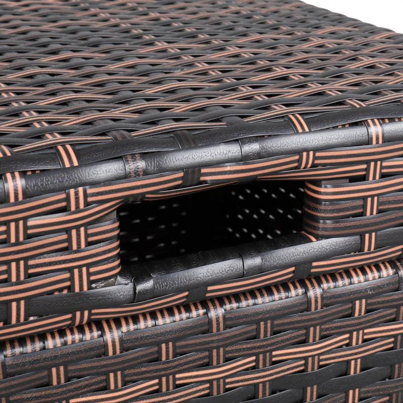 Winado Wicker Manual Lift Outdoor Trash/Recycling Bins - 26.7 Gallons