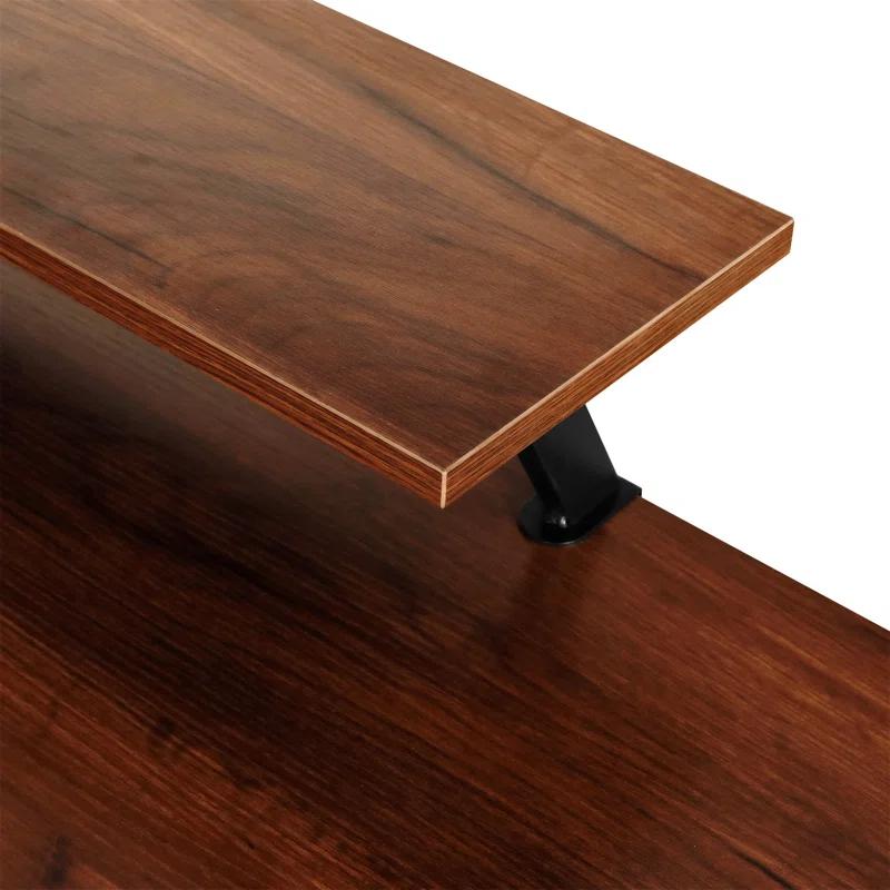 Inbox Zero Techni Mobili L-Shape Industrial Desk With Storage Shelves | Wayfair