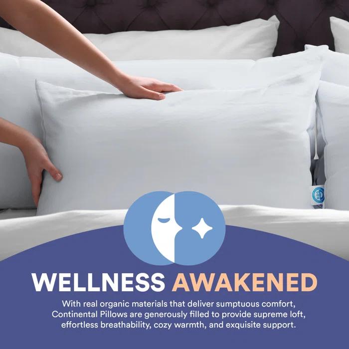 ContinentalBedding Premium Medium Down Bed Pillow (Set of 2)