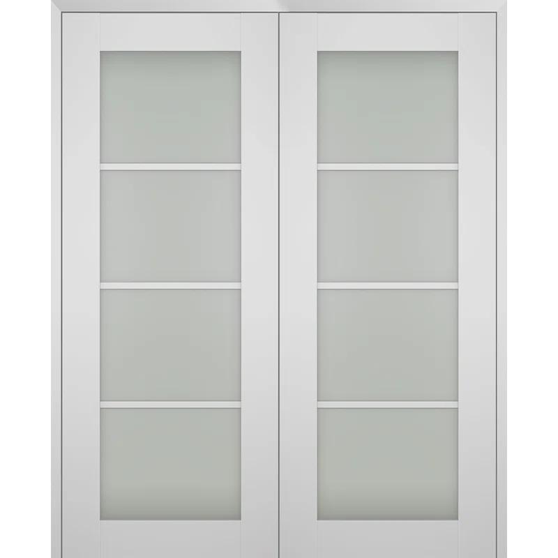 Belldinni Smart Pro 4 Lite Paneled Manufactured Wood and Frosted Glass Interior Double Prehung Door