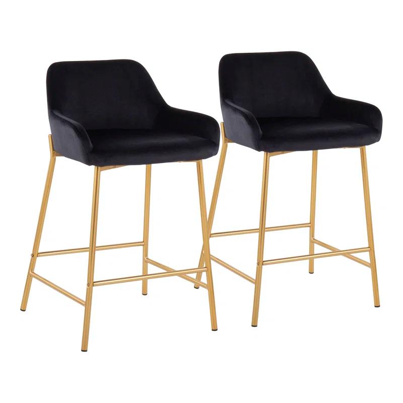 Willa Arlo™ Interiors Cassiopeia Upholstered Counter Stool with Metal Frame (Set of 2)