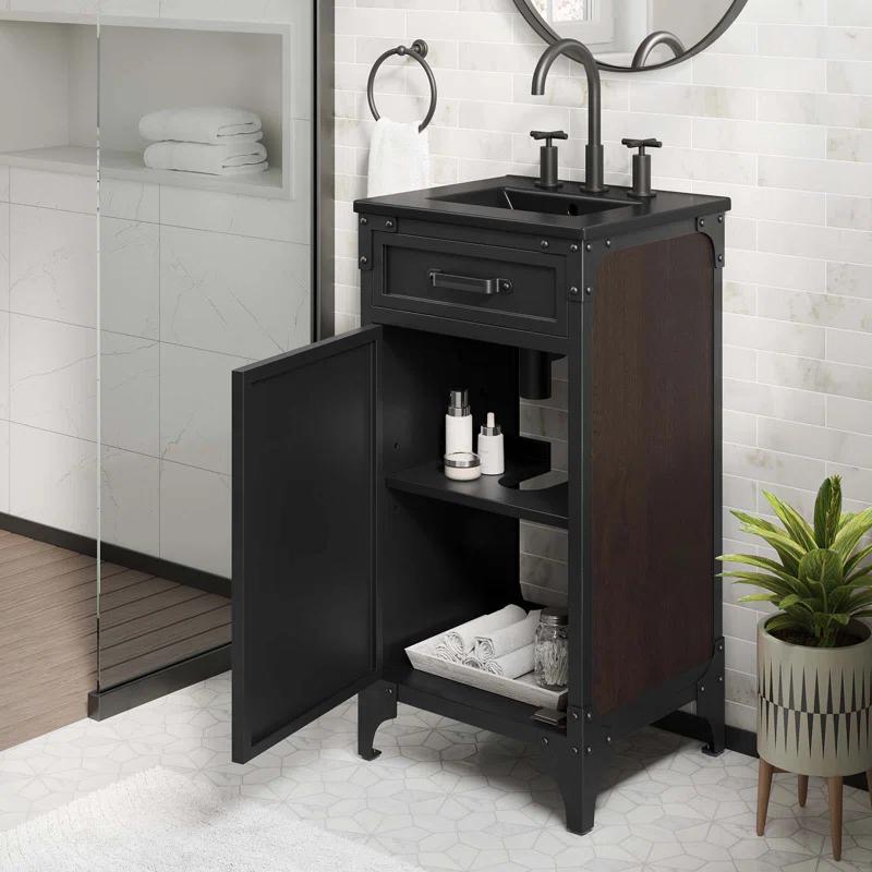 Modway Modway Steamforge 17'' Free Standing Single Bathroom Vanity with Ceramic Top