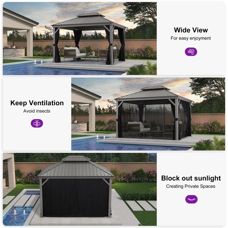 Purple Leaf Purple Leaf Aluminum Patio Gazebo