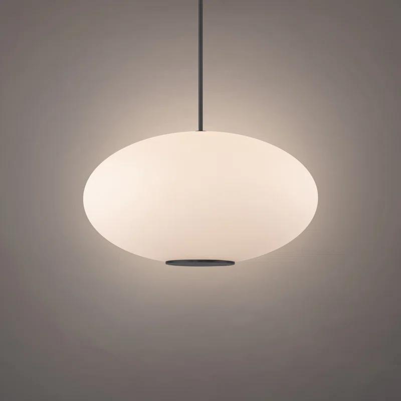 Illusion Dimmable LED Pendant With Oval Shaped Glass Shade, Adjustable Color Temperature