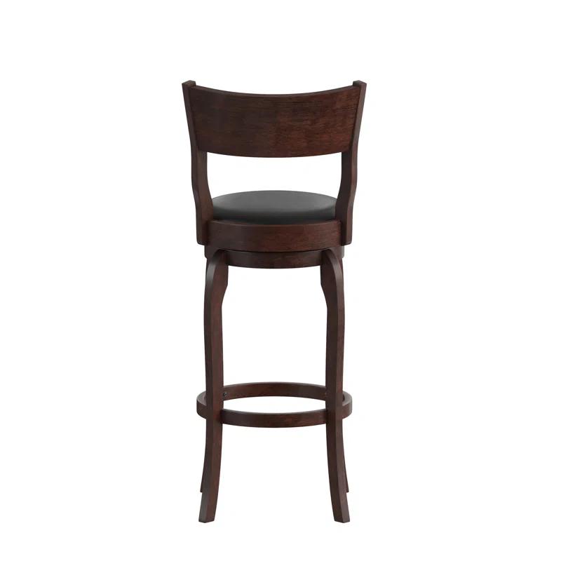 Taylor & Logan Enola Classic Wooden Dining Stool With Bowed Frame And Upholstered Seat