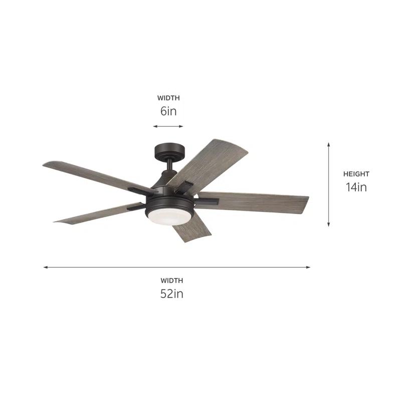 Latitude Run® 52'' Ceiling Fan with LED Lights
