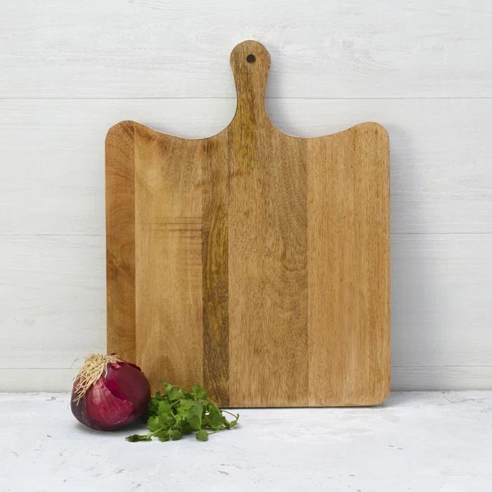 Fitz and Floyd Fitz and Floyd Austin Craft Maryn Mango Wood Paddle Cheese Charcuterie Serving Board, 18-Inch