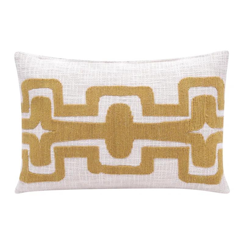 Geometric Handmade Cotton Wool Blend Decorative Throw Pillow