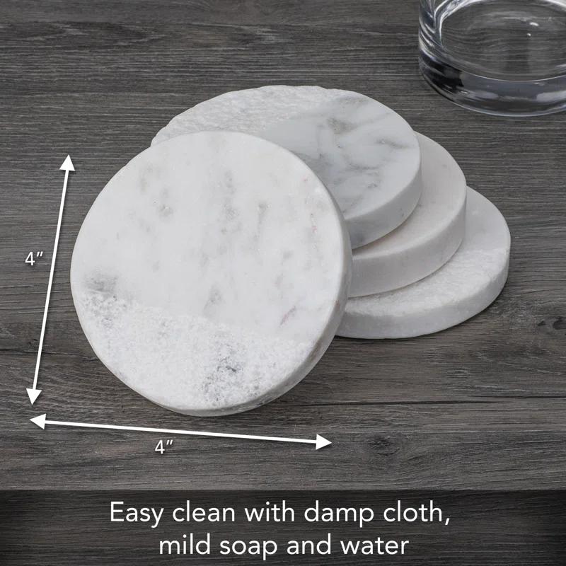 Mercer41 Raniyha Marble Round Coaster 4-Pack
