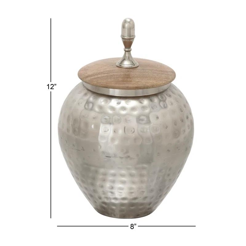 Trent Austin Design® Montevallo Silver Metal Hammered Living Room Decorative Jars