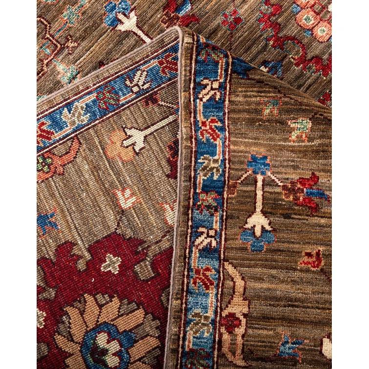 Isabelline Demontra One-of-a-Kind 8' 3" X 9' 10" New Age Wool Area Rug Brown