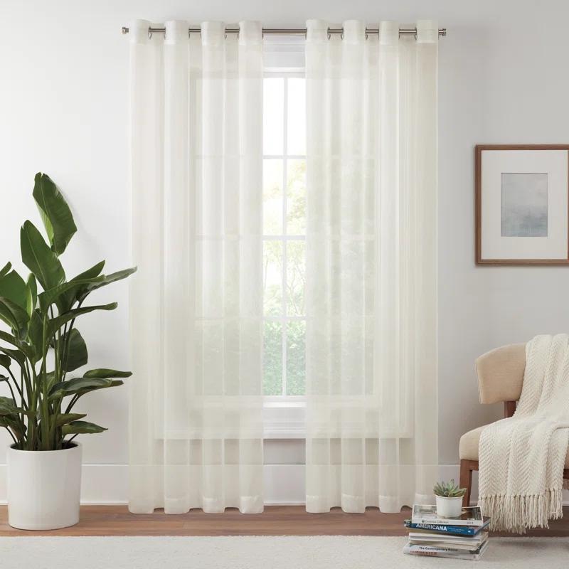 Eclipse Livia Sheer Voile Grommet Curtain Panel