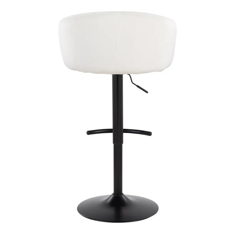 LumiSource Claire Contemporary Adjustable Barstool With Swivel In Black Metal And Black Velvet With Rounded T Footrest By Lumisource - Set Of 2 | Wayfair