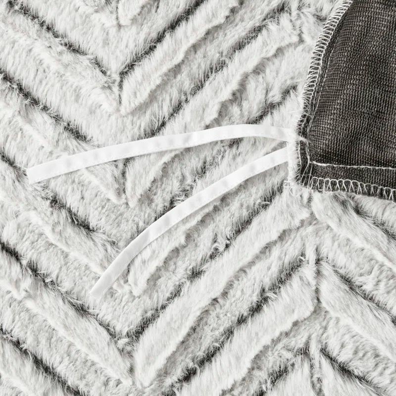 Madison Park Adelyn Back Print Brushed Fur Duvet Cover Set