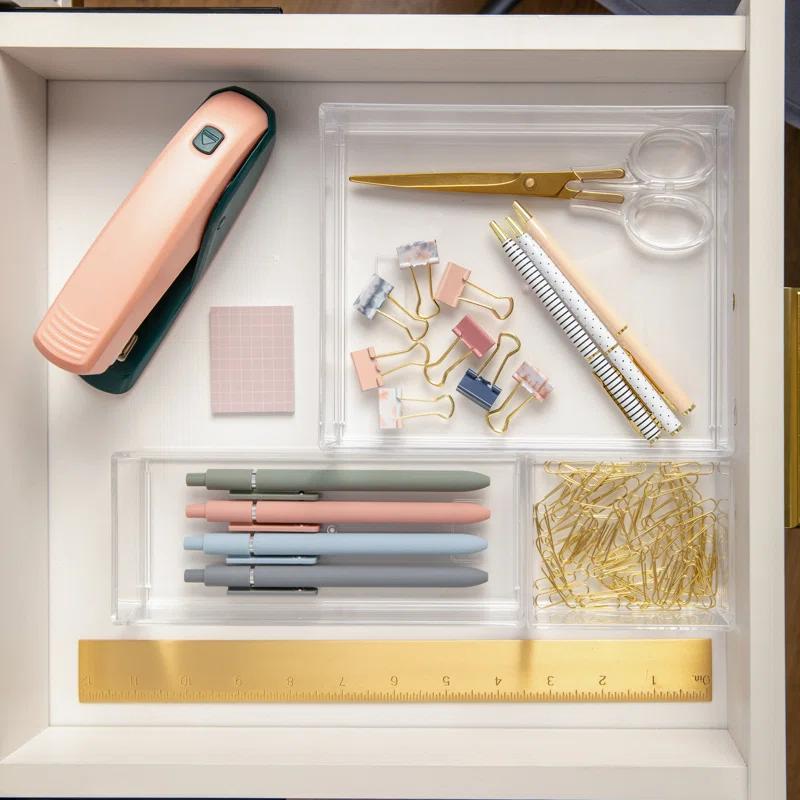 Thomas Martha Stewart 3 Stack and Slide Plastic Tray Office Desktop Organizer Set