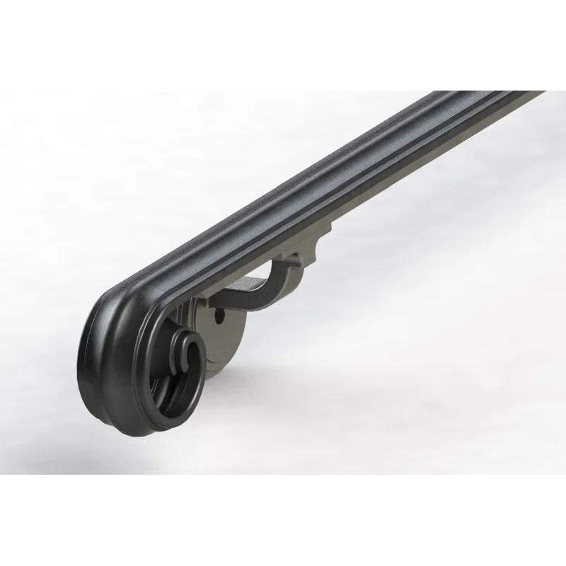 Arc and Hammer Scroll Wrought Iron Handrail