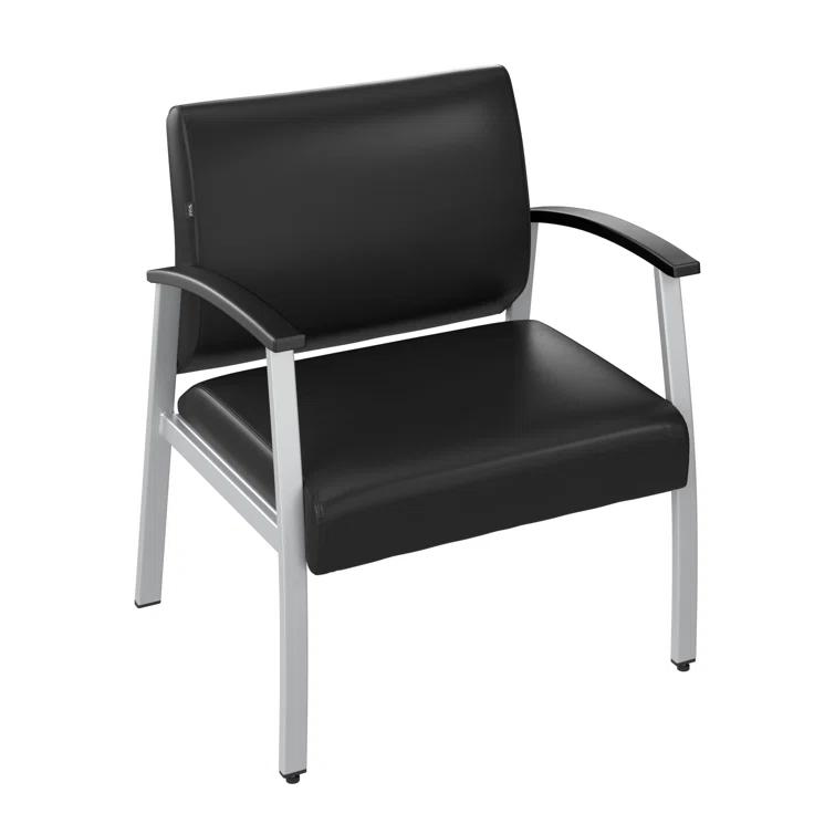 Bush Business Furniture Arrive Collection Vinyl Seat Waiting Room Bariatric Chair with Metal Frame and arms