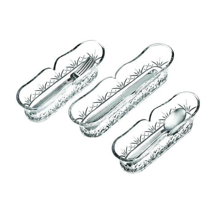 Godinger Silver Art Co Dublin Crystal 3 Piece Flatware Caddy Set (Set of 3)