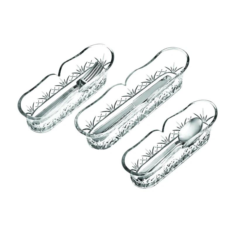 Godinger Silver Art Co Dublin Crystal 3 Piece Flatware Caddy Set (Set of 3)