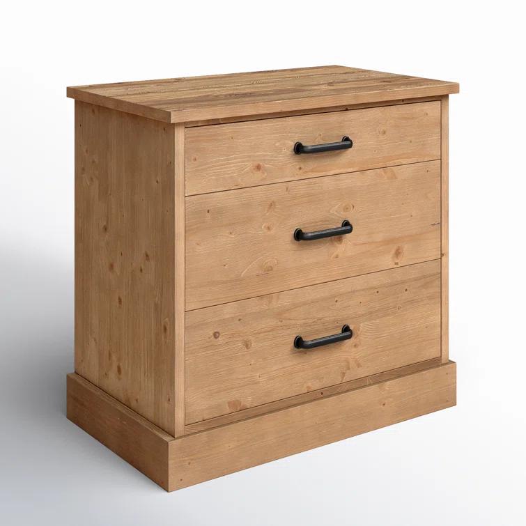 Ianna 3 Drawer Nighstand Honey Pine
