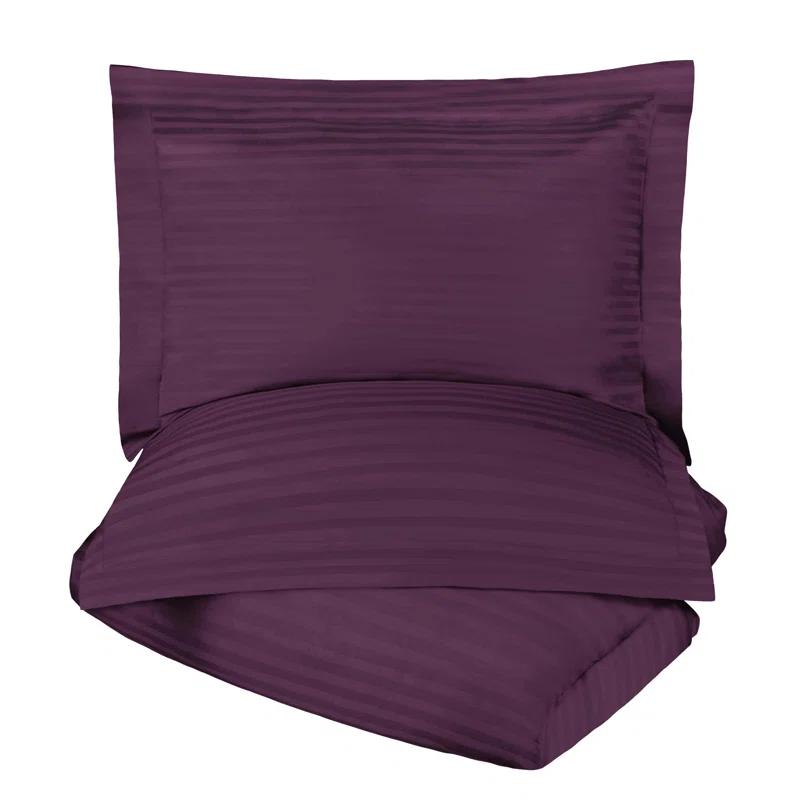 Superior Luxor Treasures Modern & Contemporary Sateen Striped Duvet Cover Set