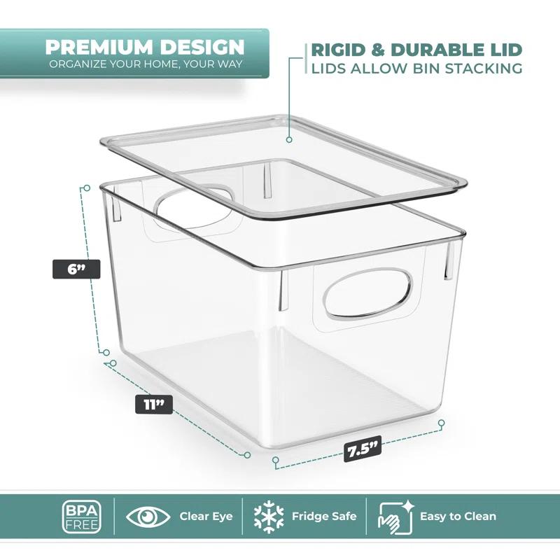 Sorbus Sorbus Large Clear Toy Storage Containers with Lids and Handles 8 Pack