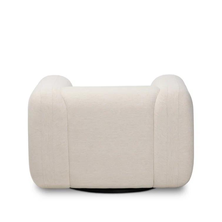 Nara 35.5'' Luxurious Brown Swivel Armchair with Soft Upholstery