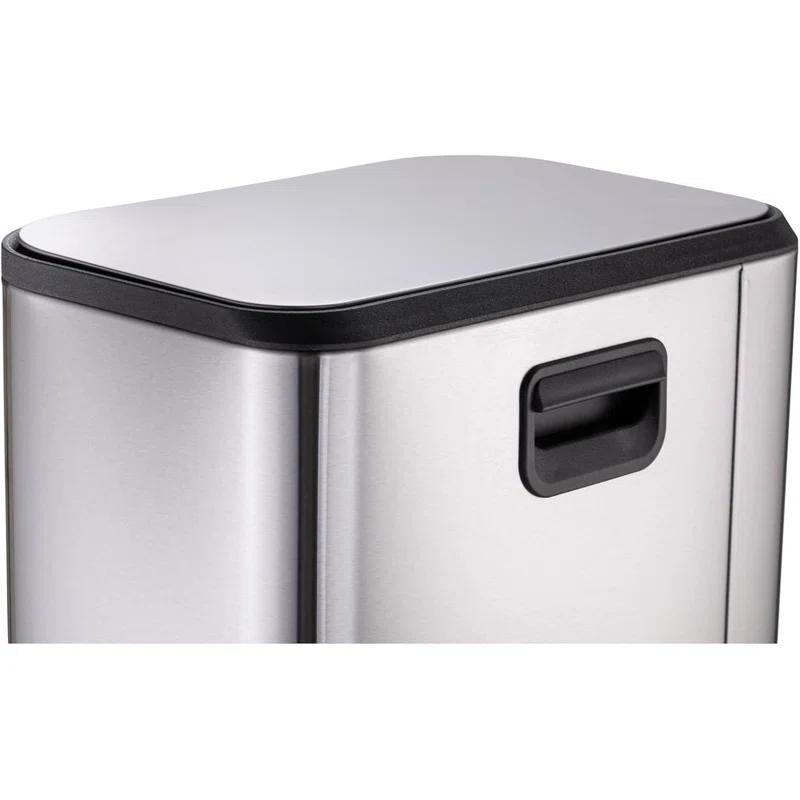 ASOPIX Kitchen Trash Can, Stainless Steel 50 Liter / 13 Gallon Garbage Can