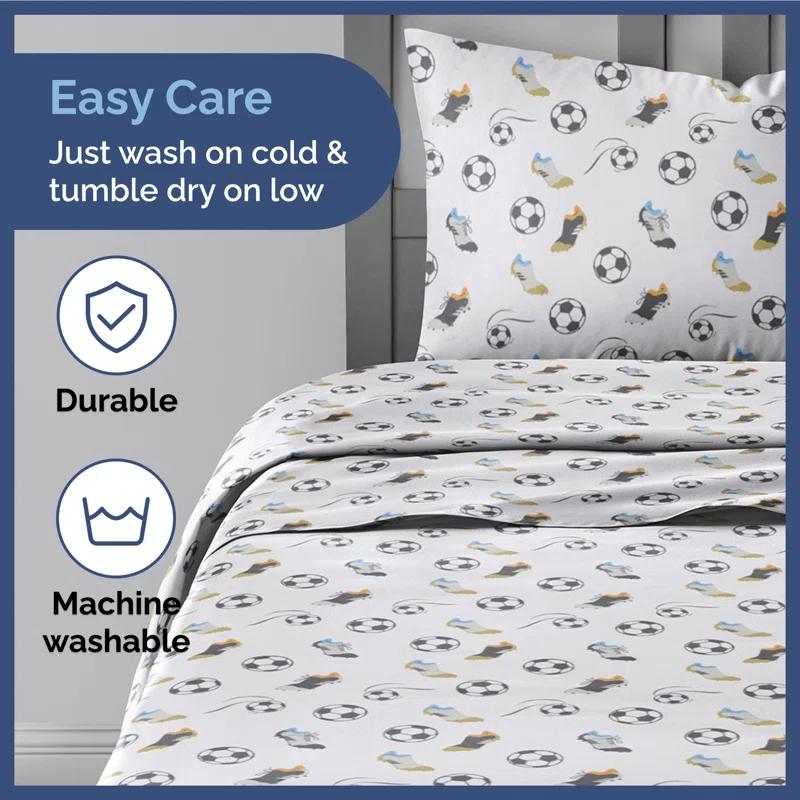 CGK Linens 4 Piece Kids Microfiber Sheet Set - Wrinkle Free - Cute, Cozy, Soft