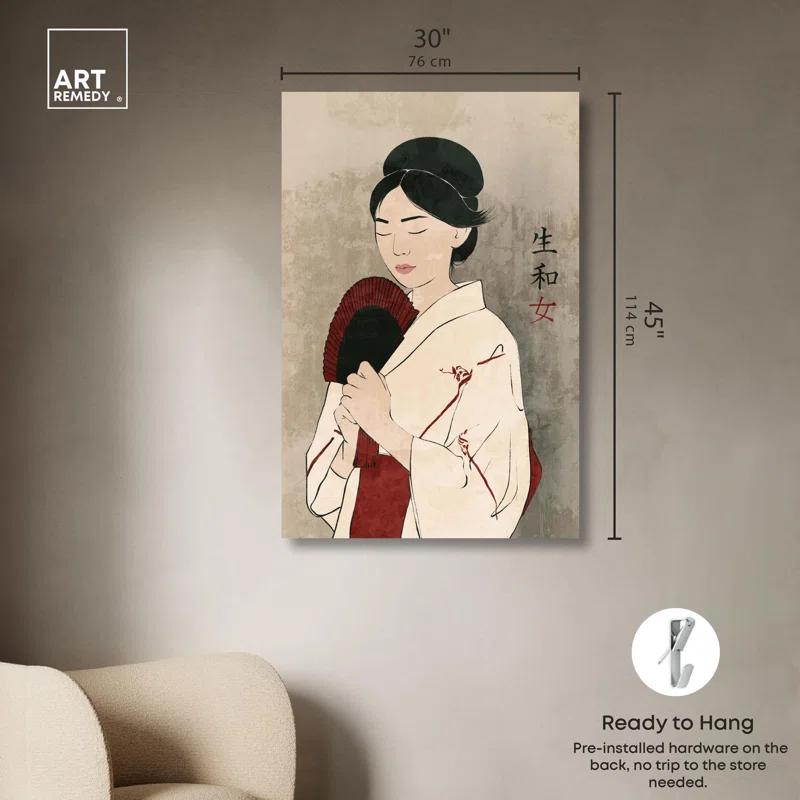 Art Remedy Porcelain Girl Vintage Canvas Retro Japanese Art Prints by Art Remedy