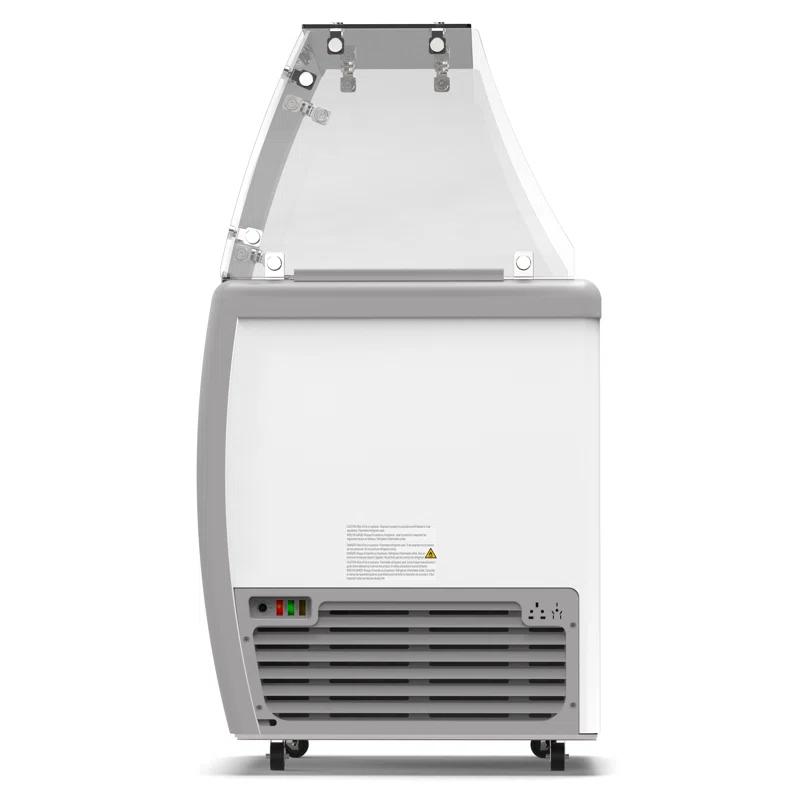 KoolMore 26 in. 4 Tub Ice Cream Dipping Cabinet Display Freezer with Sliding Glass Door and Sneeze Guard, 6 cu. ft. KM-ICD-26SD-FG.